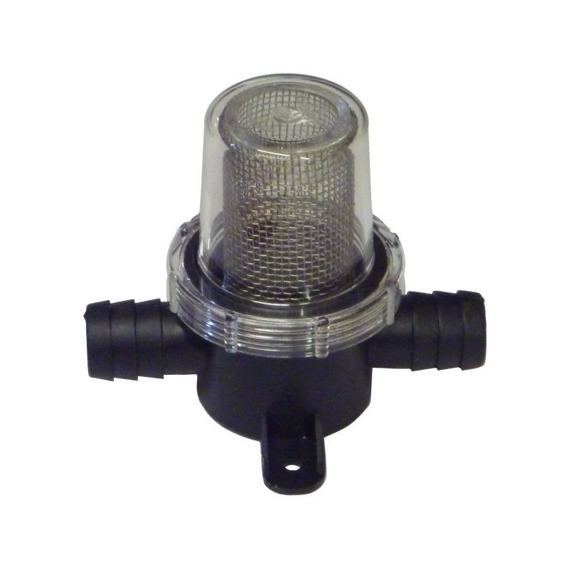 Universal water filter for a 19mm hose with a strainer
