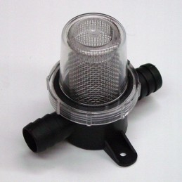 Universal water filter for a 19mm hose with a strainer