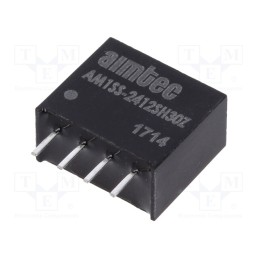 1 pcs x AIMTEC - AM1SS-2412SH30Z - Converter: DC/DC, 1W, Uin: 21.6÷26.4V, Uout: 12VDC, Iout: 83mA, SIP4