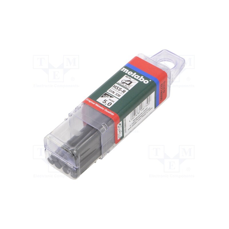 1 set x METABO - 627740000 - Drill bit, for metal, Ø: 5mm, L: 86mm, Working part len: 52mm