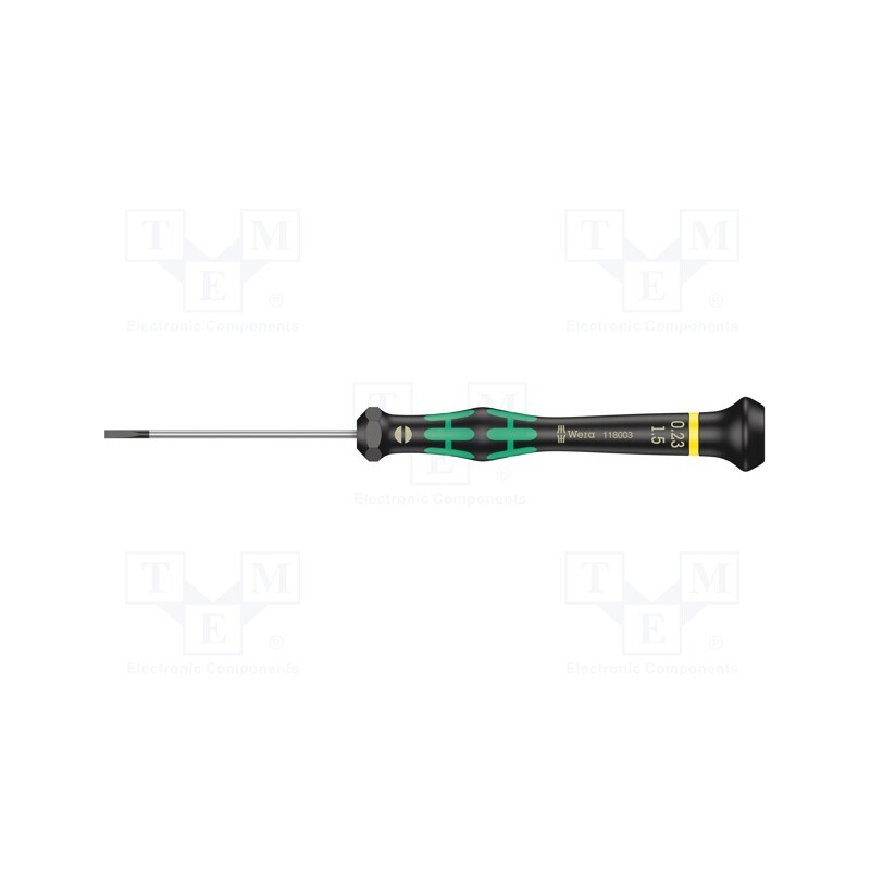 1 pcs x WERA - 5118003001 - Screwdriver, slot, precision, 1,5x0,23mm, Kraftform Micro