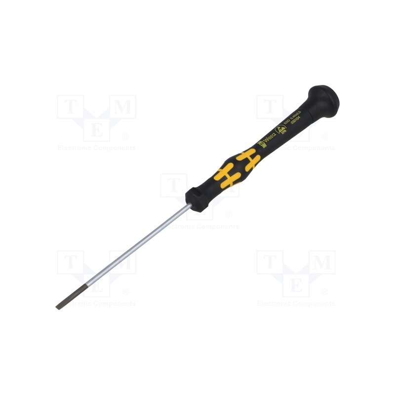 1 pcs x WERA - 5030104001 - Screwdriver, slot, precision, 2,5x0,4mm, ESD, Blade length: 80mm
