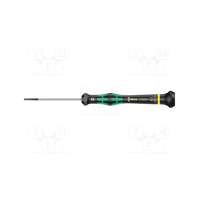 1 pcs x WERA - 5118004001 - Screwdriver, slot, precision, 1,8x0,3mm, Kraftform Micro