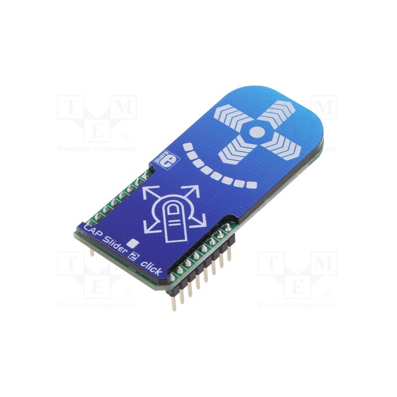 1 pcs x MIKROE - CAP SLIDER 2 CLICK - Click board, capacitive keypad, GPIO,I2C, IQS333, 3.3VDC