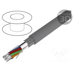 1 rol x ALPHA WIRE - 2467C SL005 - Wire, Alpha Essential C&C, 4x2x20AWG, shielded,Al foil, PVC, 300V