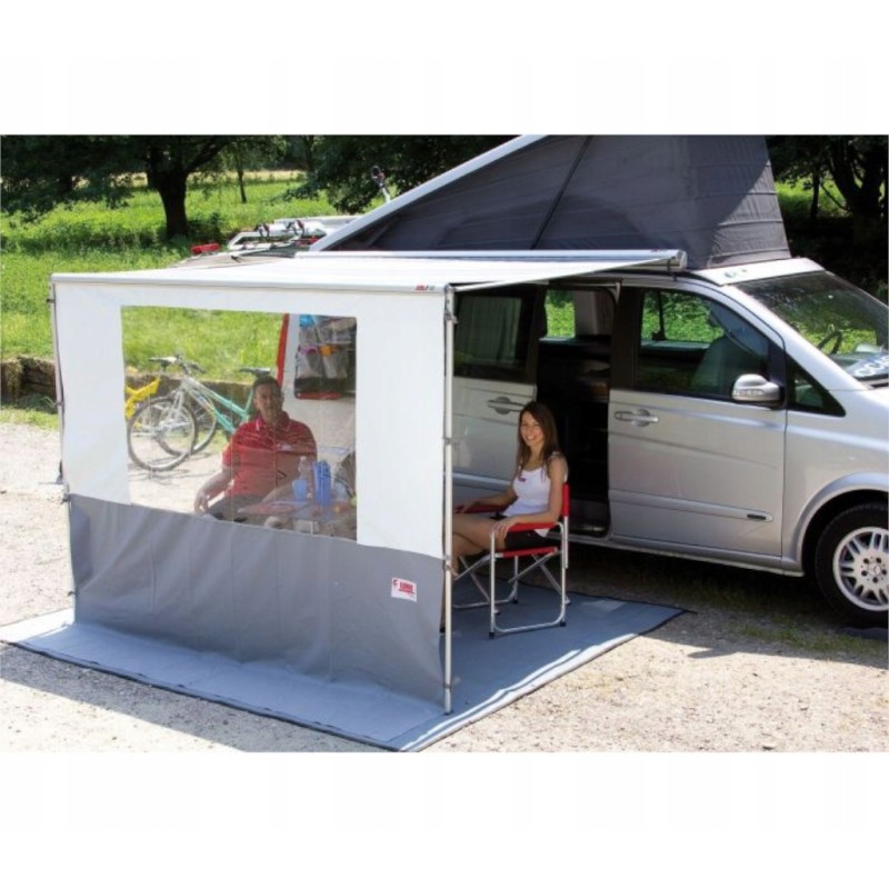 Front wall with window for the pro 550 fiamma awning