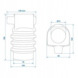 Rubber bellows, knott cover KFG35 60 70mm trailer rubber