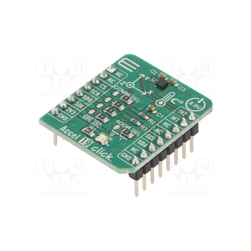 1 pcs x MIKROE - ACCEL 19 CLICK - Click board, accelerometer, I2C,SPI, LIS2DTW12, prototype board
