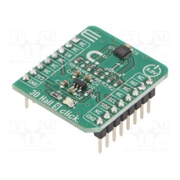 1 pcs x MIKROE - 3D HALL 9 CLICK - Click board, magnetic field sensor, I2C, ALS31300, 3.3VDC
