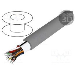 1 rol x ALPHA WIRE - 5480/19C SL005 - Wire, Alpha Essential C&C, 19x2x24AWG, shielded,Al-PET foil, PVC