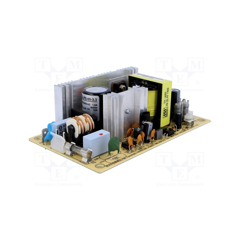 1 pcs x MEAN WELL - PS-65-3.3 - Power supply: switched-mode, open, 39.6W, 127÷370VDC, 90÷264VAC