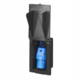 Cee 16a power socket, tiltable, black