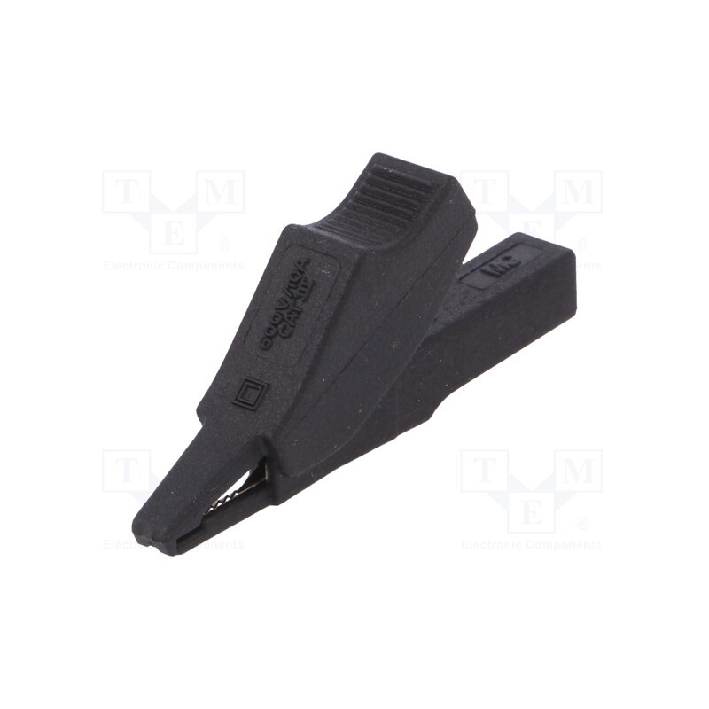1 pcs x STu00c4UBLI - 65.9188-21 - Crocodile clip, 10A, 60VDC, black, Plating: nickel plated, 30VAC
