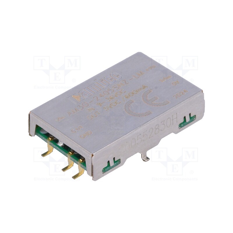 1 pcs x AIMTEC - AM3O-2405SNZ-LM - Converter: DC/DC, 3W, Uin: 9÷36V, Uout: 5VDC, Iout: 600mA, SMD