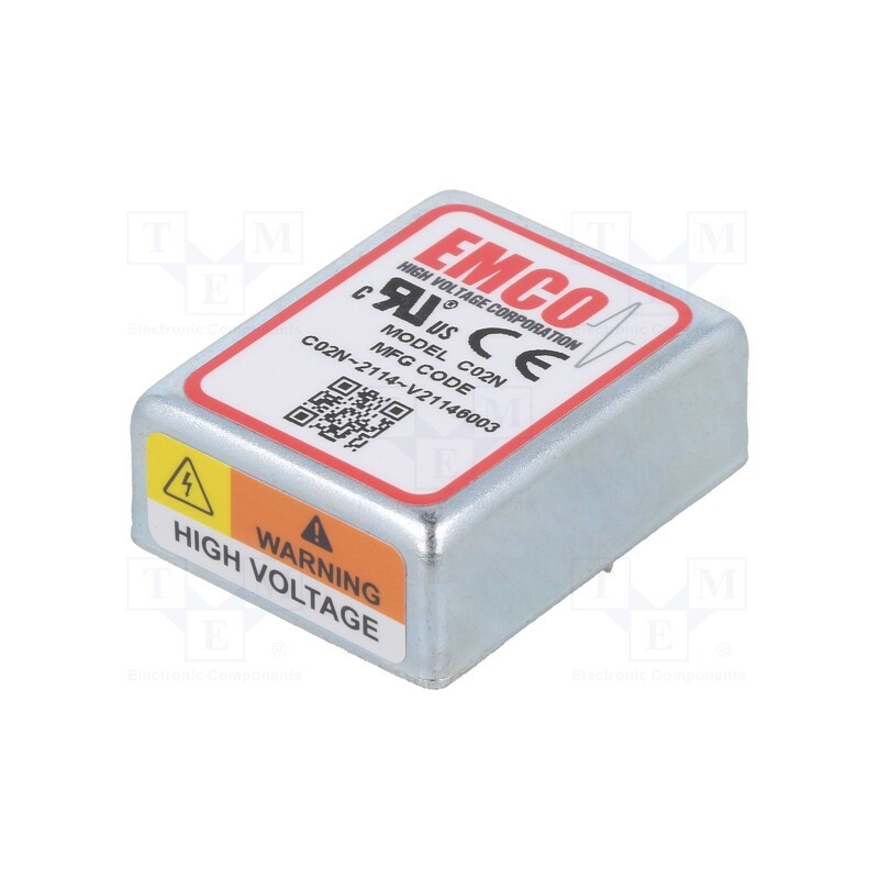 1 pcs x XP POWER - C02N - Converter: DC/DC, 1W, Uin: 11.5÷16V, Uout: 0÷-200VDC, Iout: 5mA, THT