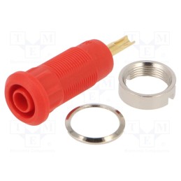 1 pcs x STu00c4UBLI - 65.3332-22 - Socket, 2mm banana, Overall len: 29mm, red, soldered, insulated