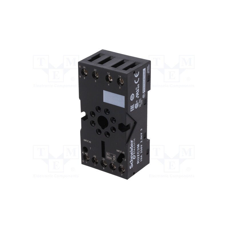 1 pcs x SCHNEIDER ELECTRIC - RUZC2M - Relays accessories: socket, PIN: 8, for DIN rail mounting