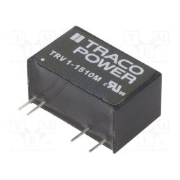 1 pcs x TRACO POWER - TRV 1-1510M - Converter: DC/DC, 1W, Uin: 12÷18V, Uout: 3.3VDC, Iout: 303mA, SIP9