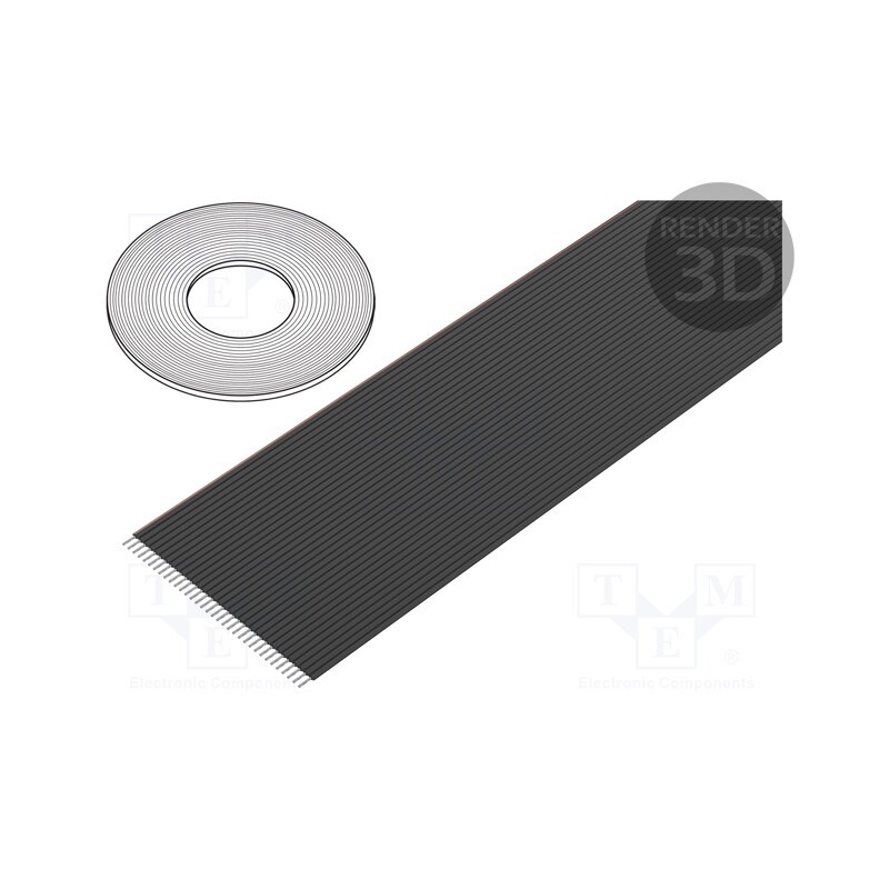 1 rol x 3M - 3319/34 (100FT) - Wire: ribbon, 1.27mm, stranded, Cu, unshielded, PVC, black, 30.5m