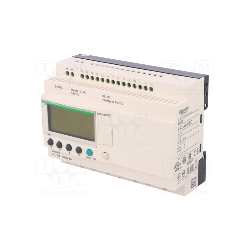 1 pcs x SCHNEIDER ELECTRIC - SR2A201BD - Programmable relay, IN: 12, Analog in: 2, OUT: 8, OUT 1: relay, IP20