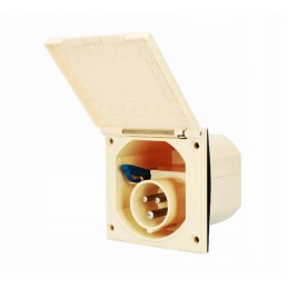 Cee 16a recessed power socket, cream