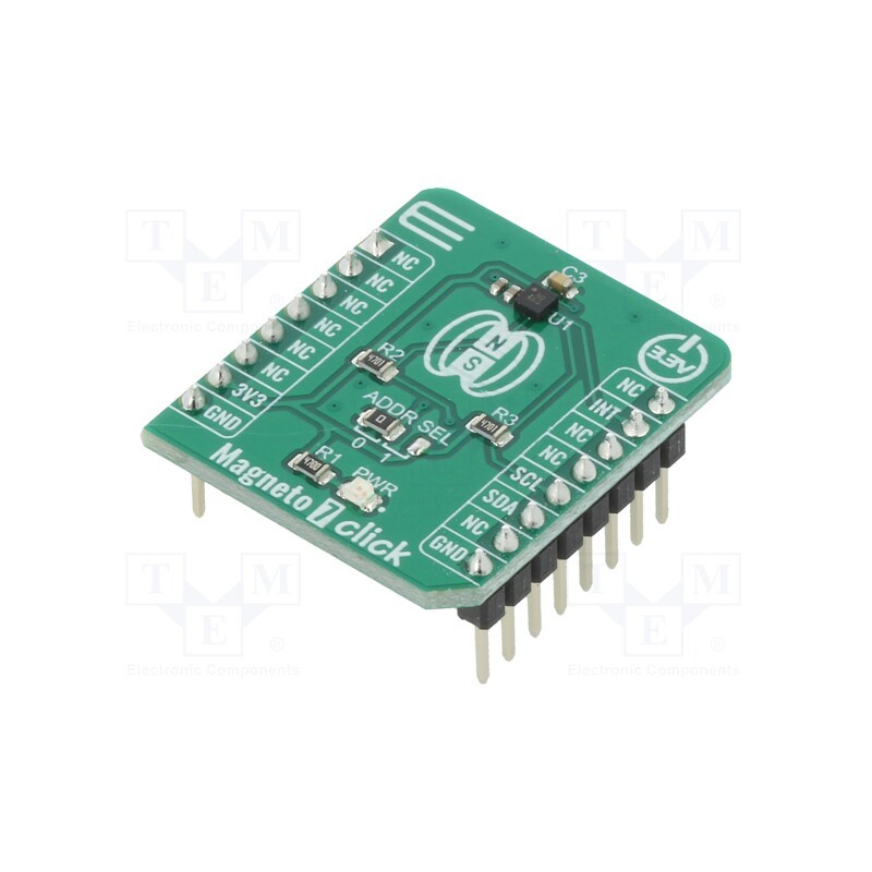 1 pcs x MIKROE - MAGNETO 7 CLICK - Click board, magnetic field sensor, I2C, BM1422AGMV, 3.3VDC