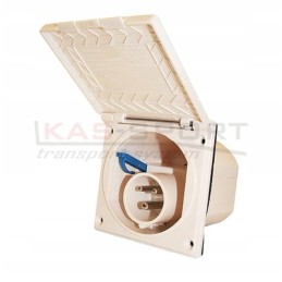 Cee 16a recessed power socket, cream
