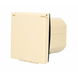 Cee 16a recessed power socket, cream