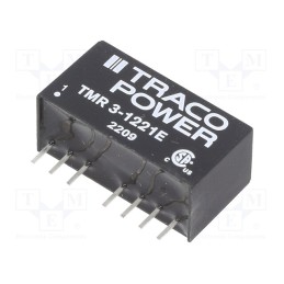 1 pcs x TRACO POWER - TMR 3-1221E - Converter: DC/DC, 3W, Uin: 9÷18V, Uout: 5VDC, Uout2: -5VDC, SIP8