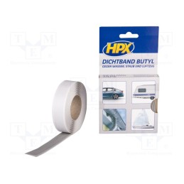 1 rol x HPX - BU2003 - Tape: sealing, W: 20mm, L: 3m, Thk: 2000um, grey, butyl, max.90°C