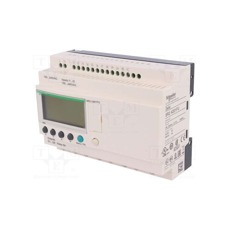 1 pcs x SCHNEIDER ELECTRIC - SR2A201FU - Programmable relay, IN: 12, Analog in: 0, OUT: 8, OUT 1: relay, IP20