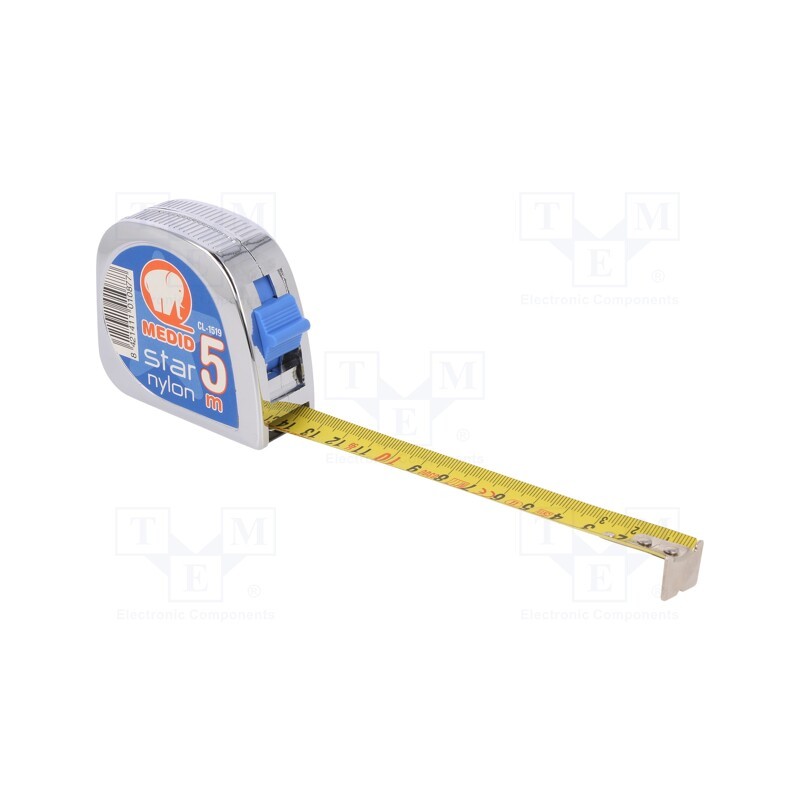 1 pcs x MEDID - CL-1519 - Measuring tape, L: 5m, Width: 19mm, Enclos.mat: ABS, measure