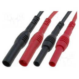 1 set x AXIOMET - AX-TLP-003 - Test leads, Inom: 10A, Len: 1.2m, banana plugs with protector
