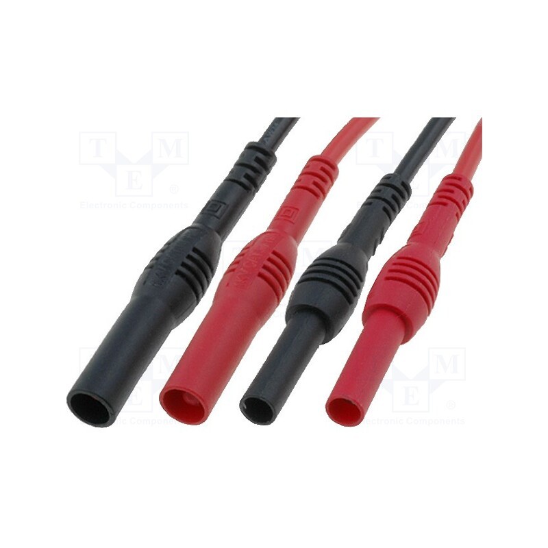 1 set x AXIOMET - AX-TLP-003 - Test leads, Inom: 10A, Len: 1.2m, banana plugs with protector