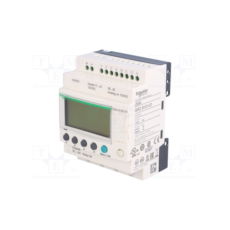 1 pcs x SCHNEIDER ELECTRIC - SR2B121JD - Programmable relay, IN: 8, Analog in: 4, OUT: 4, OUT 1: relay, IP20