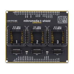 1 pcs x MIKROE - MIKROMEDIA 3 CAPACITIVE SHIELD - Expander, mikroBUS socket x3,mikroBUS Shuttle x3