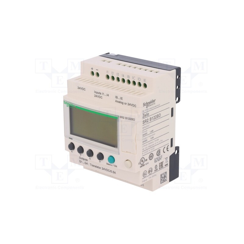 1 pcs x SCHNEIDER ELECTRIC - SR2B122BD - Programmable relay, IN: 8, Analog in: 4, OUT: 4, OUT 1: transistor