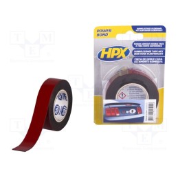 1 rol x HPX - HSA025 - Tape: fixing, W: 19mm, L: 2m, double-sided, anthracite