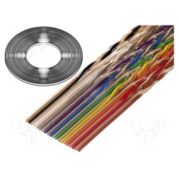 1 rol x 3M - 1700/26SF (100FT) - Wire: ribbon, 26x28AWG, 1.27mm, stranded, Cu, unshielded, PVC, 50V