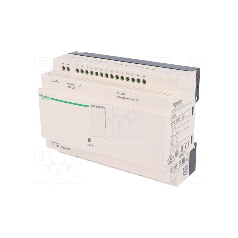 1 pcs x SCHNEIDER ELECTRIC - SR2D201BD - Programmable relay, IN: 12, Analog in: 2, OUT: 8, OUT 1: relay, IP20
