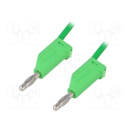 1 pcs x SCHu00dcTZINGER - MFK 15 / 1 / 50 / GN - Test lead, 70VDC, 33VAC, 16A, banana plug 4mm,both sides, green