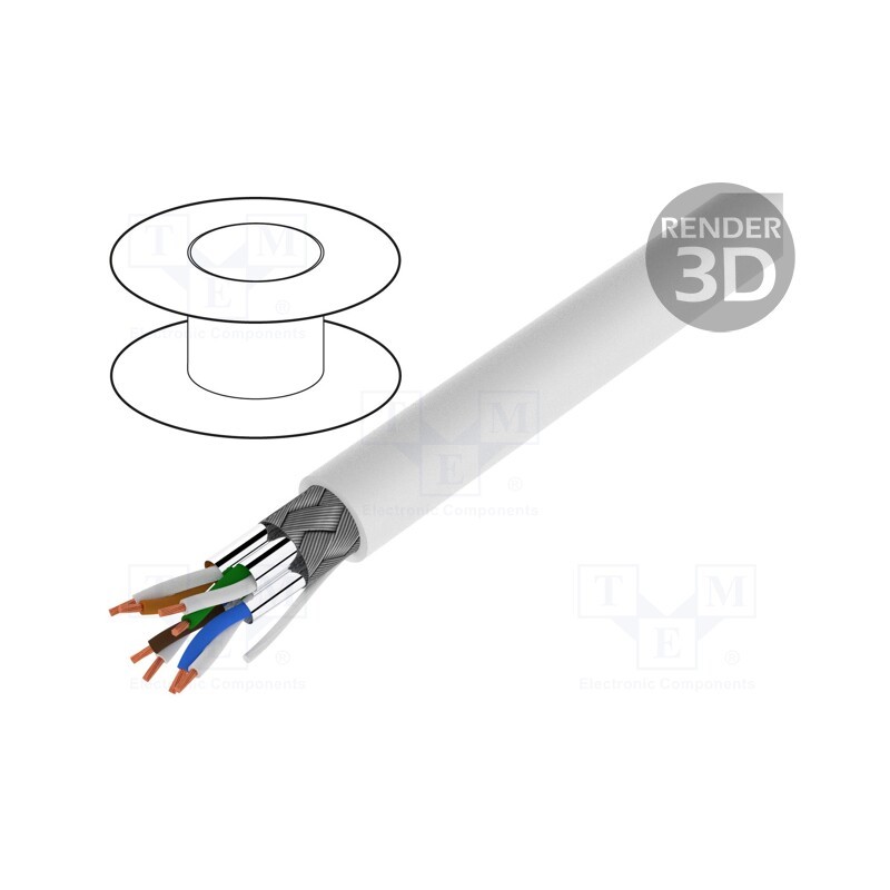 1 rol x LOGILINK - CPV0042 - Wire, S/FTP, 7, industrial Ethernet, stranded, Cu, LSZH, white, 305m