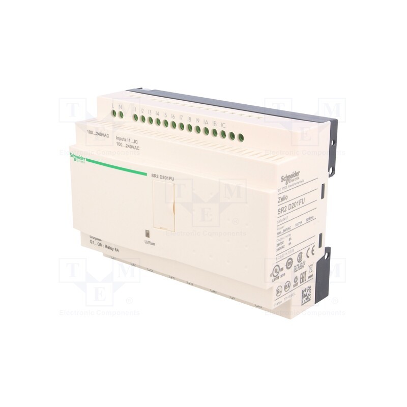 1 pcs x SCHNEIDER ELECTRIC - SR2D201FU - Programmable relay, IN: 12, Analog in: 0, OUT: 8, OUT 1: relay, IP20