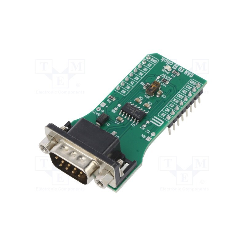 1 pcs x MIKROE - CAN FD 2 CLICK - Click board, transceiver, SPI,UART, TLE9255W, prototype board