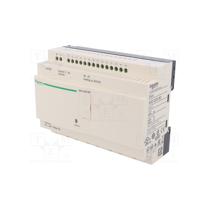 1 pcs x SCHNEIDER ELECTRIC - SR2E201BD - Programmable relay, IN: 12, Analog in: 6, OUT: 8, OUT 1: relay, IP20