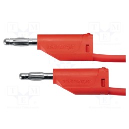 1 pcs x SCHu00dcTZINGER - MFK 15 / 1 / 50 / RT - Test lead, 70VDC, 33VAC, 16A, banana plug 4mm,both sides, red
