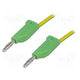 1 pcs x SCHu00dcTZINGER - MFK 15 / 1 / 50 / GNGE - Test lead, 70VDC, 33VAC, 16A, banana plug 4mm,both sides