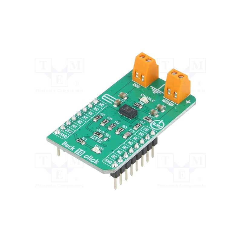 1 pcs x MIKROE - BUCK 10 CLICK - Click board, DC/DC converter, GPIO, MPM3632C, prototype board