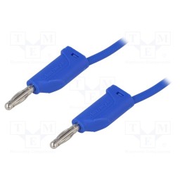 1 pcs x SCHu00dcTZINGER - MFK 15 / 1 / 50 / BL - Test lead, 70VDC, 33VAC, 16A, banana plug 4mm,both sides, blue