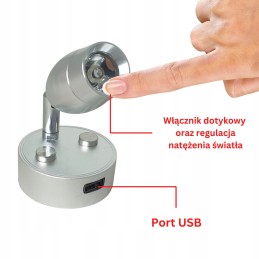 LED wall lamp 12v 24v for indoor reading camper trailer chrome usb